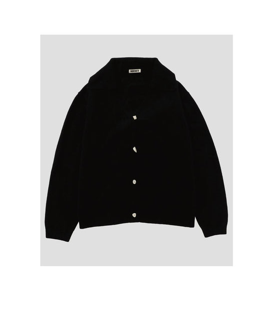 raccoon mix collar KNIT cardigan_1