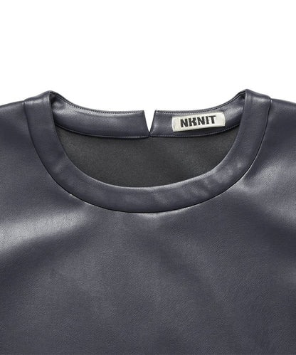 vegan leather big T-shirt_14