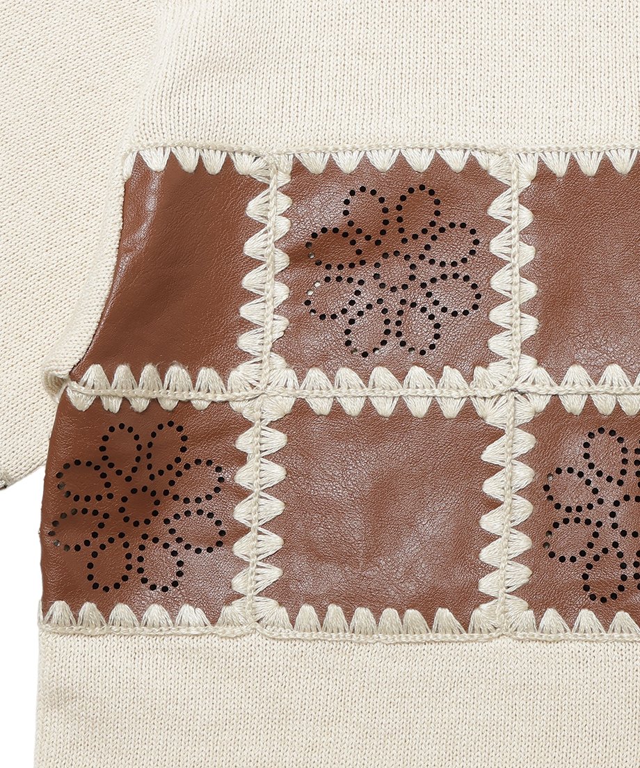 vegan leather/KNIT  shirt_10