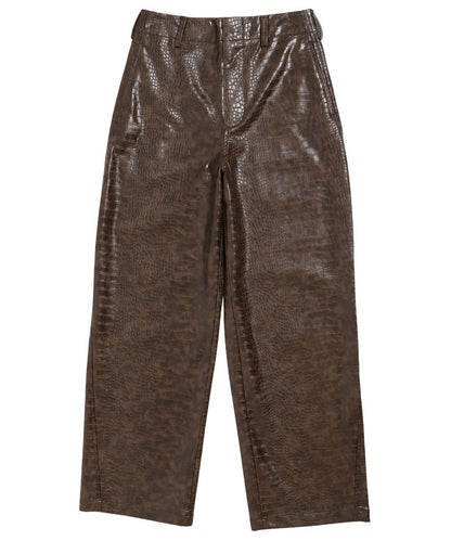 vegan leather wide pants_5
