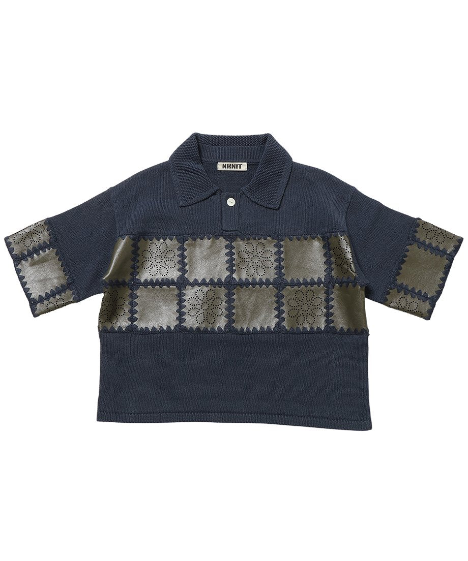 vegan leather/KNIT  shirt_4