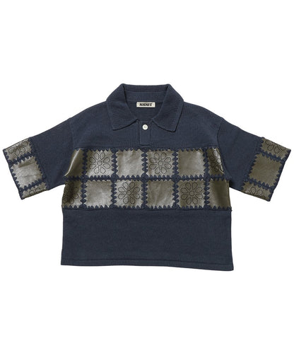 vegan leather/KNIT  shirt_4