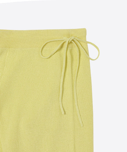 paper mix side string knit pants_14