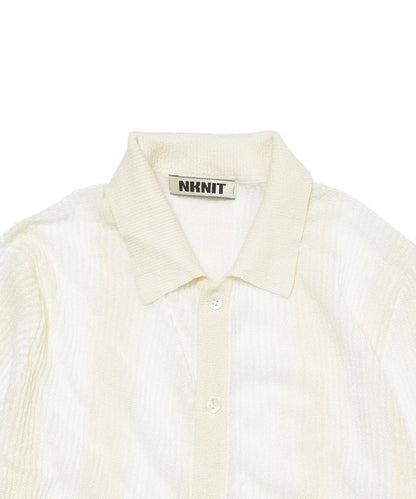 striped pattern KNIT shirts_8