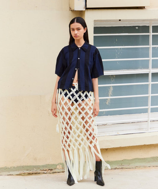checker pattern KNIT shirt_2