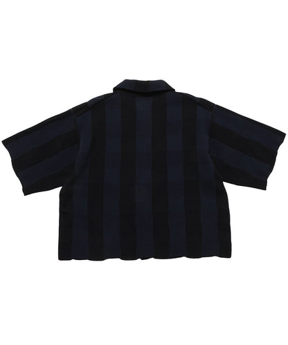 checker pattern KNIT shirt_13
