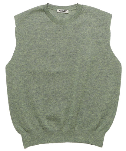 linen mix KNIT vest_4