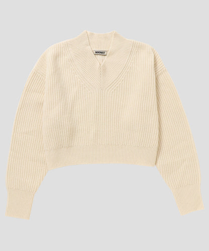 soft wool short V-neck KNIT_4