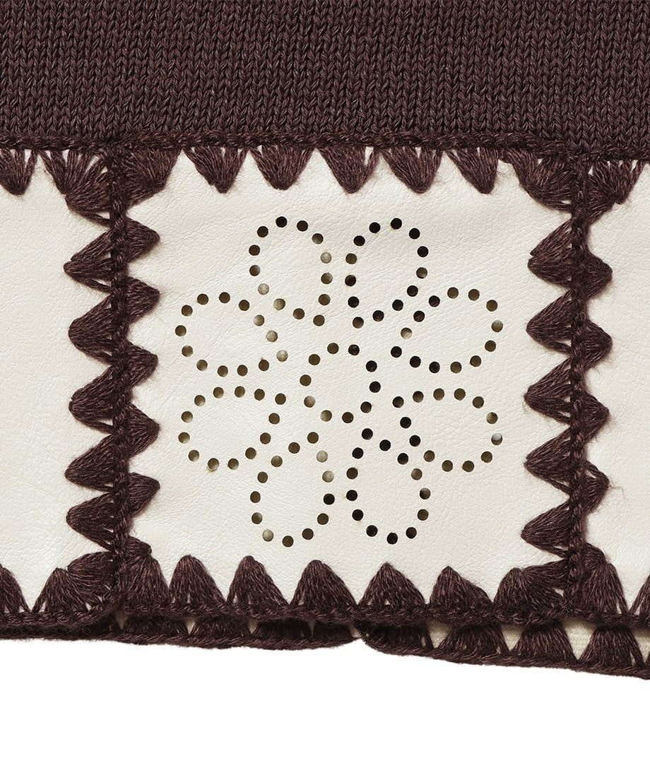 vegan leather/KNIT short pants_13