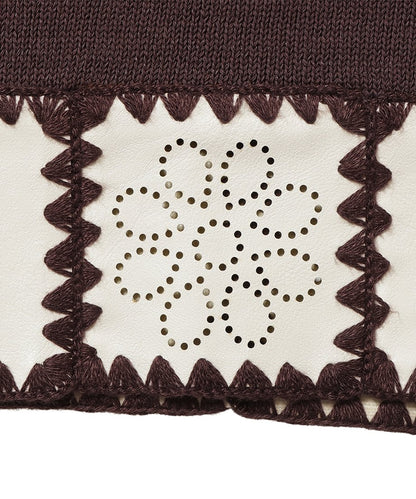 vegan leather/KNIT short pants_13