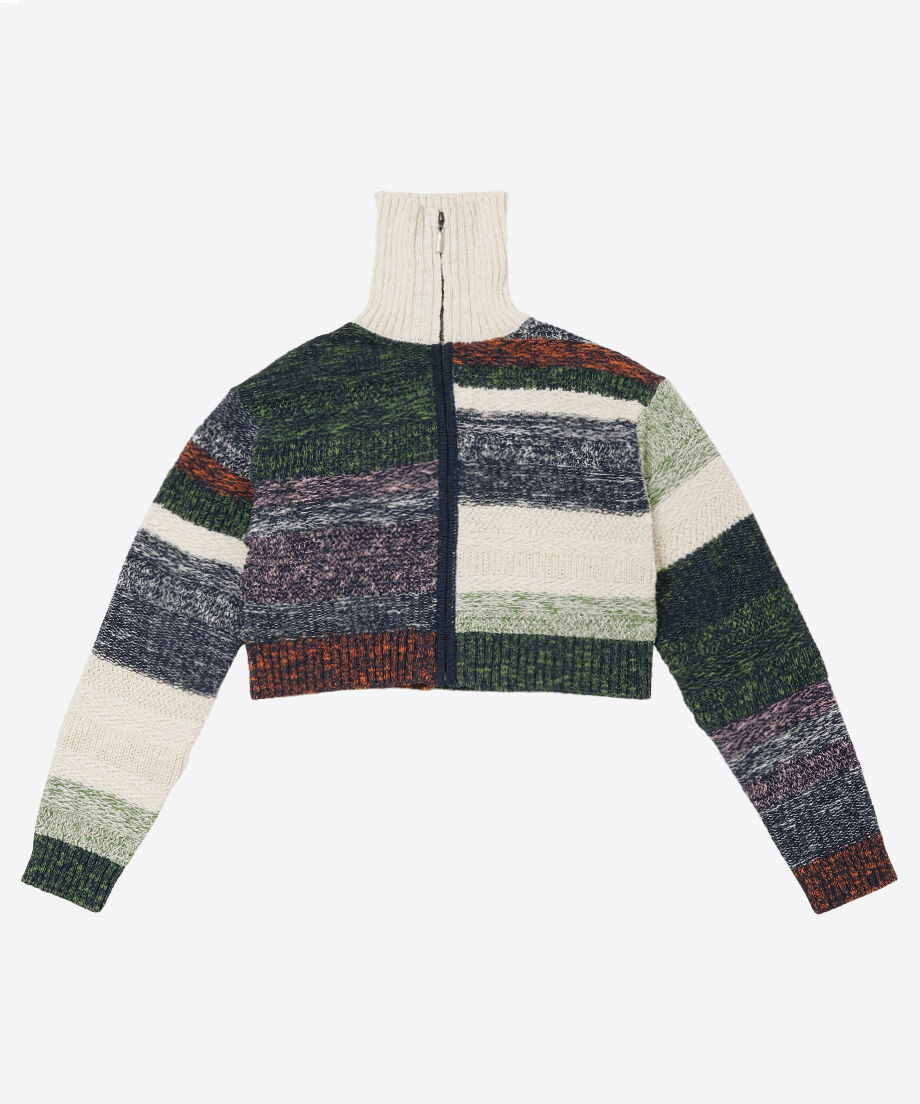 mix color high neck zip knit_2