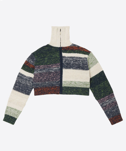 mix color high neck zip knit_2