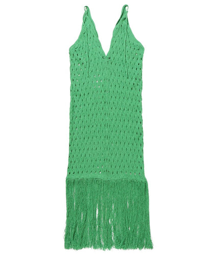wave pattern fringe KNIT dress_17