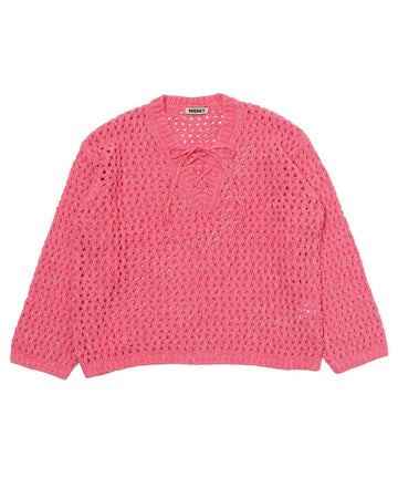 mix color lace up KNIT – NKNIT