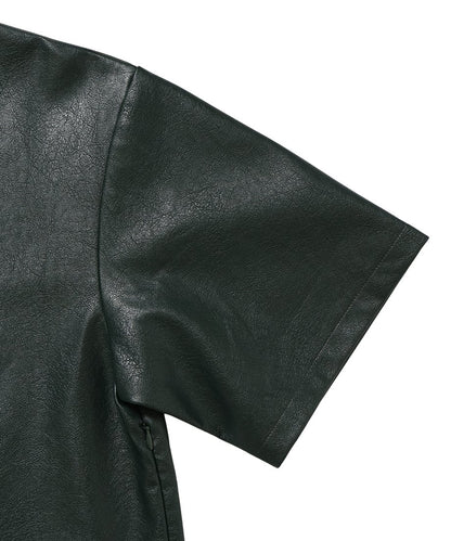 vegan leather short T-shirt_11