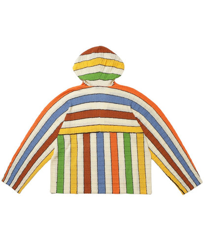 stripe KNIT towel hoodie_7