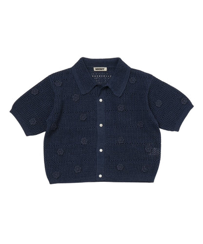 flower motif KNIT  shirt_8