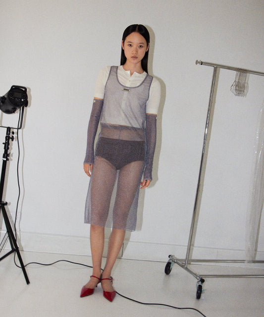 sheer metallic KNIT dress_1