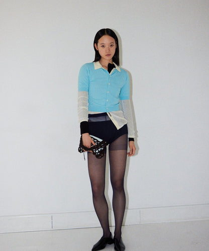 silk cotton crew neck KNIT  T-shirt_1