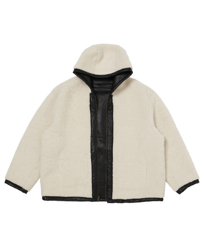 vegan mouton hooded zip jacket_9