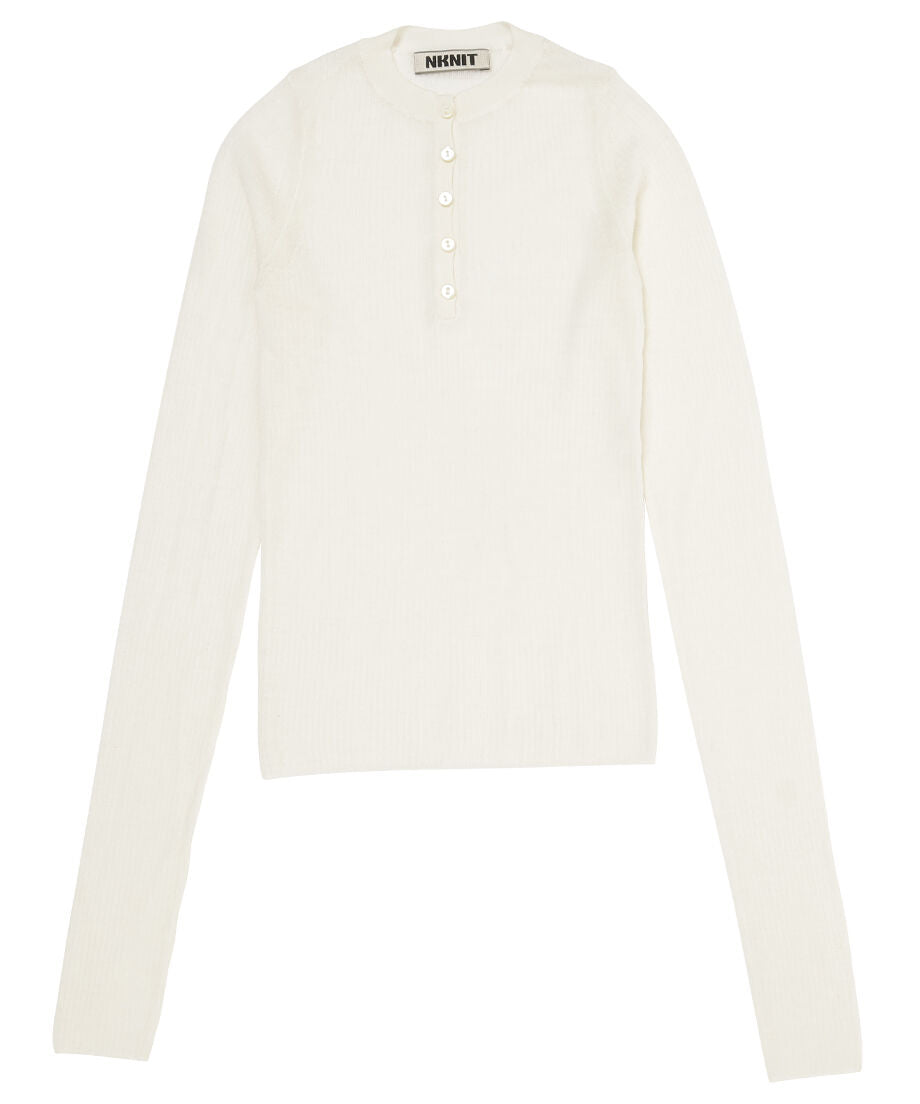 sheer wool henley neck KNIT_7