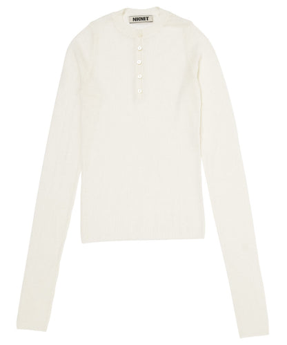 sheer wool henley neck KNIT_7