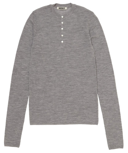 sheer wool henley neck KNIT_6