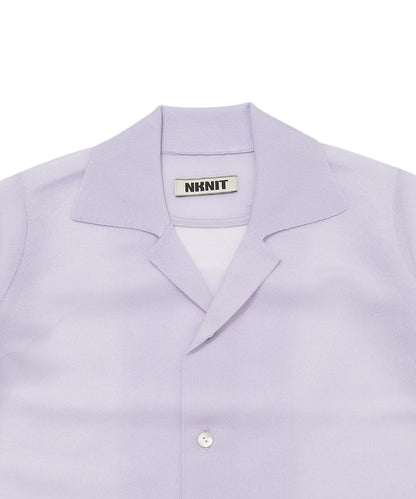 sheer KNIT open collar shirt_16