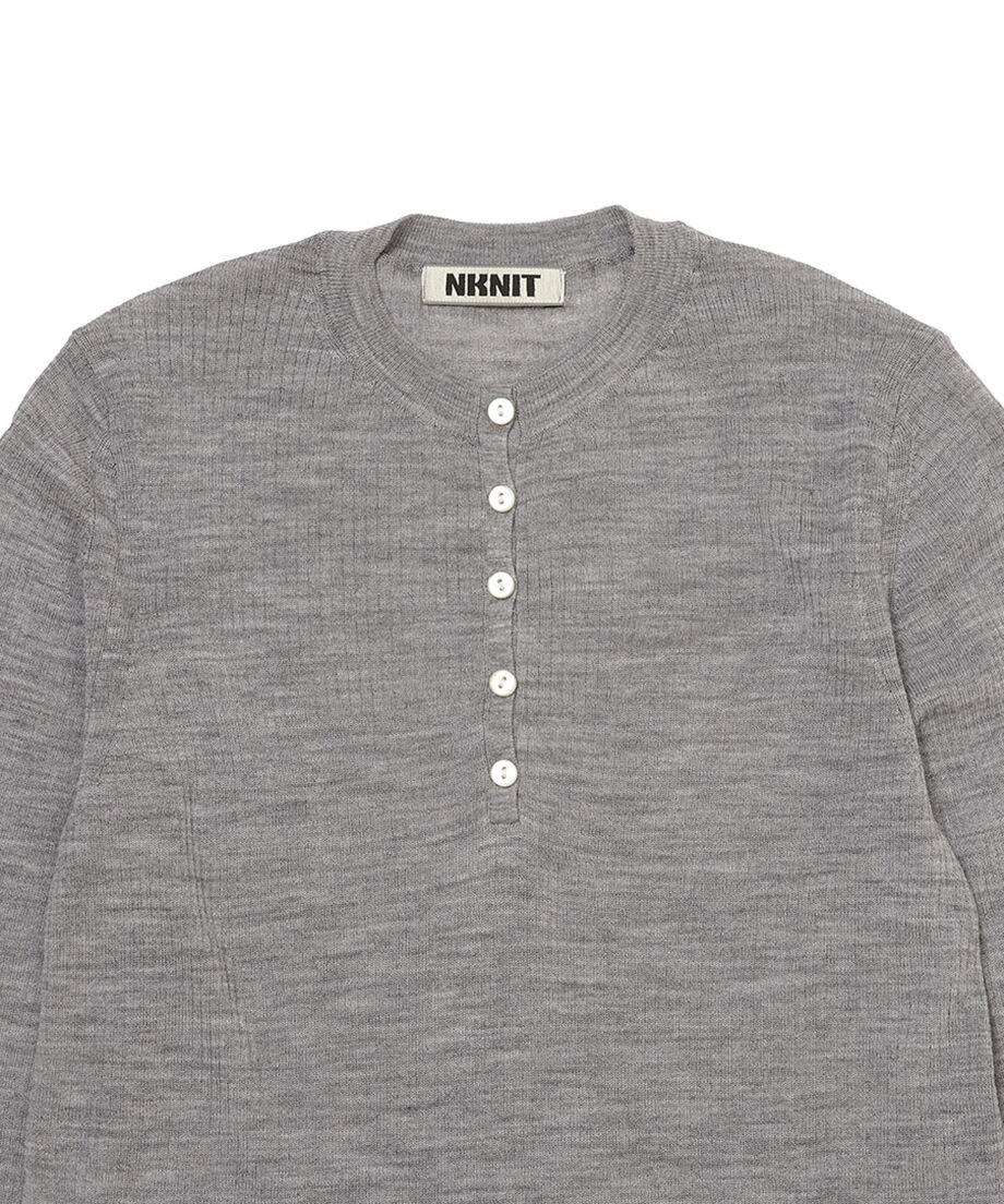 sheer wool henley neck KNIT_10