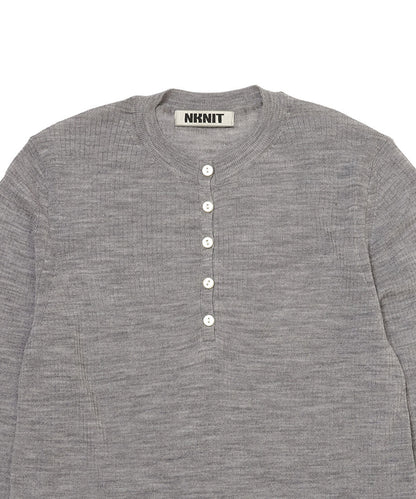sheer wool henley neck KNIT_10