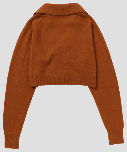raccoon mix collar KNIT cardigan short_8