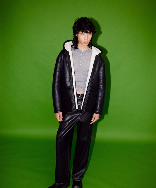 vegan mouton hooded zip jacket_2