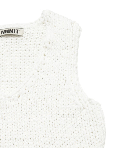 cord yarn V-neck KNIT vest_14