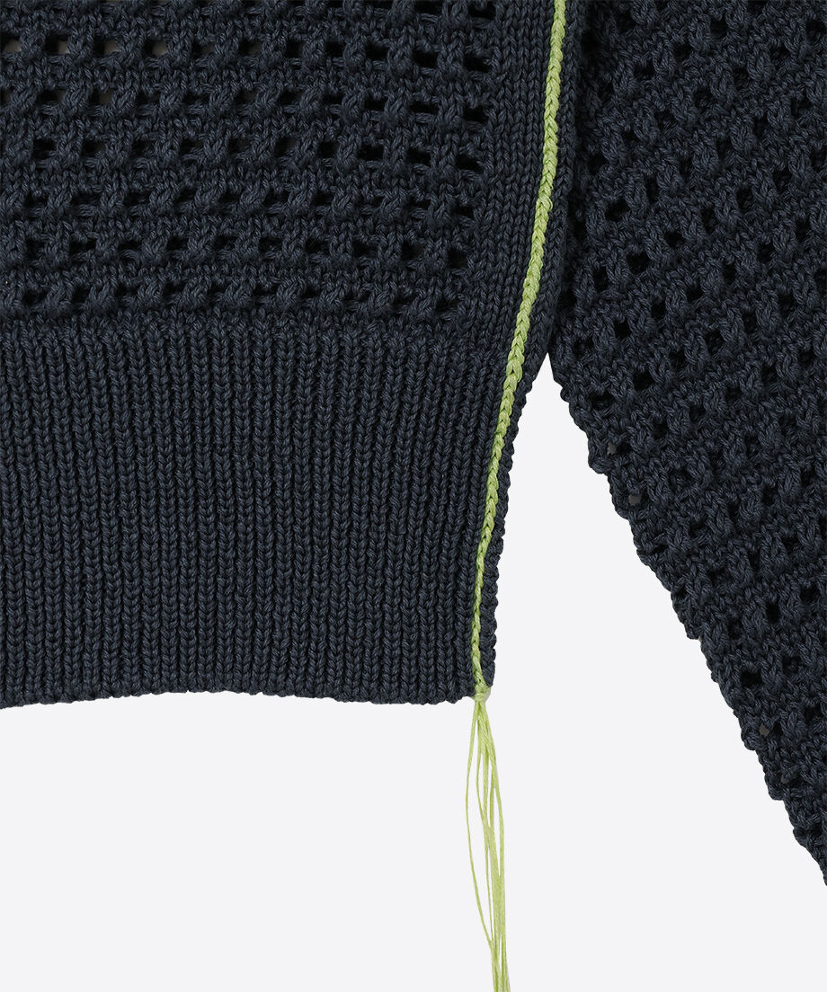 short mesh knit zip foodie_9
