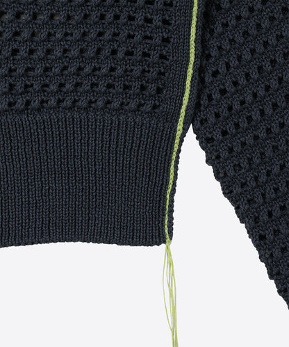short mesh knit zip foodie_9