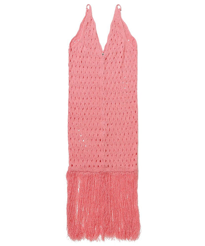 wave pattern fringe KNIT dress_3