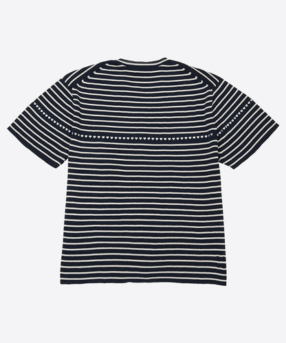 paper mix pattern knit T-shirt♡_9