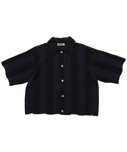 checker pattern KNIT shirt_6