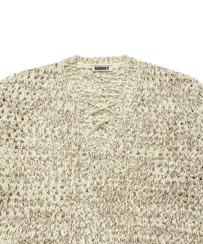 mix color lace up KNIT_9