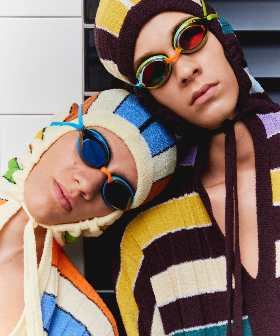 stripe KNIT towel hoodie – NKNIT