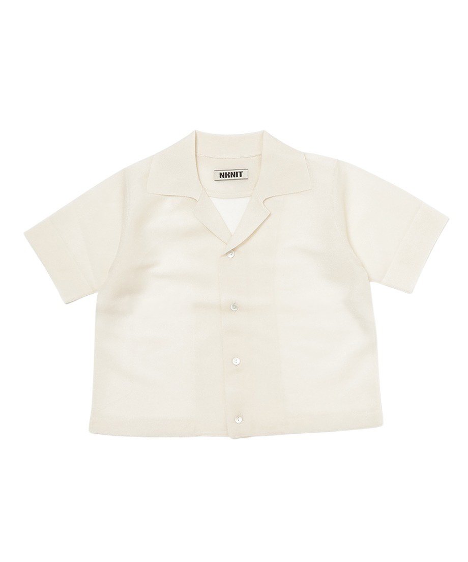 sheer KNIT open collar shirt_2