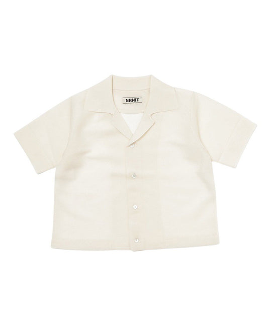 sheer KNIT open collar shirt_2