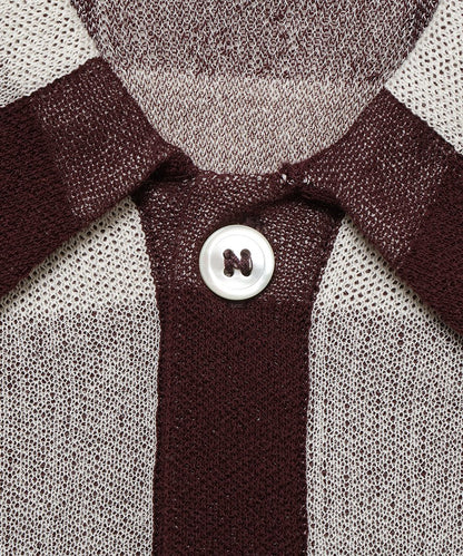checker pattern KNIT shirt_12