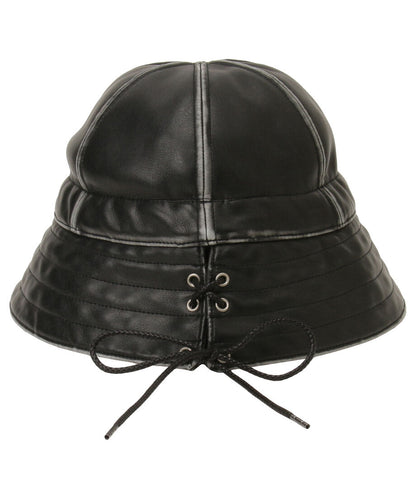vegan  leather sailor hat_7