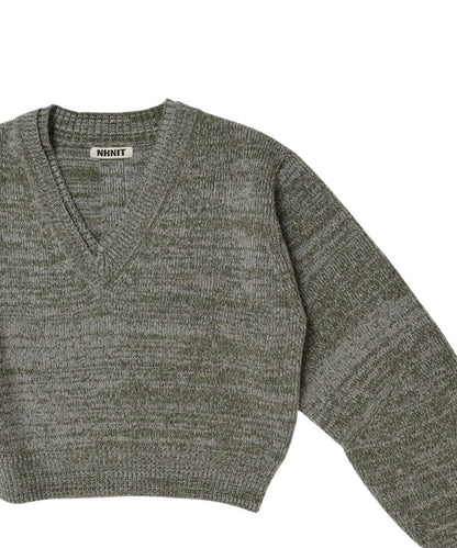 V-neck mix color KNIT_11