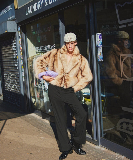 vegan fur big jacket【short】_1
