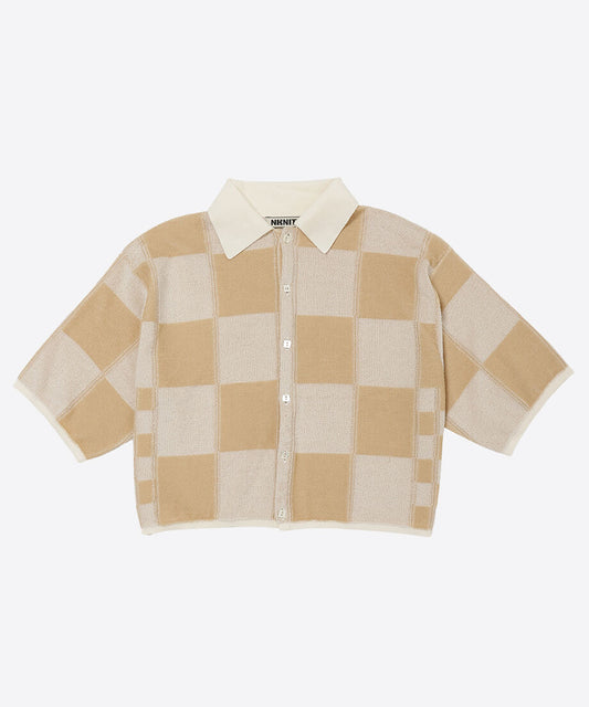 short check pattern knit shirt_2