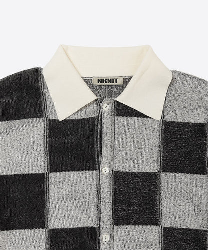 check pattern knit shirt_4