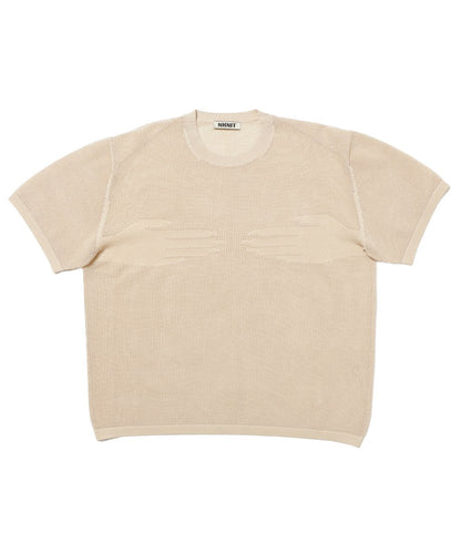 hand  pattern mesh KNIT T-shirt_3