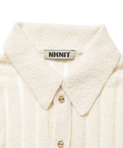 mesh stripe KNIT shirt_5